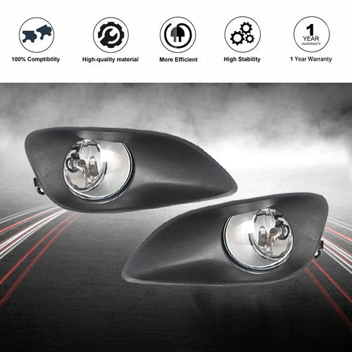 Driver+Passenger Side For Toyota Yaris 07-11 Fog Lamp Assembly w/ Switch Wiring