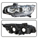Headlight Assembly Halogen Chrome Clear Driver LH Side For Honda Civic 2016-2020