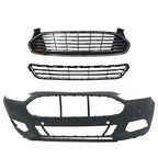 Grille + Front Bumper Combo Plastic Primered For 2013 2014 2015 2016 Ford Fusion