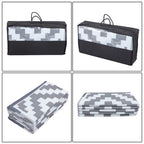8x10ft Waterproof Outdoor Rug Outdoor Plastic Straw Rug For Camping Gray & White