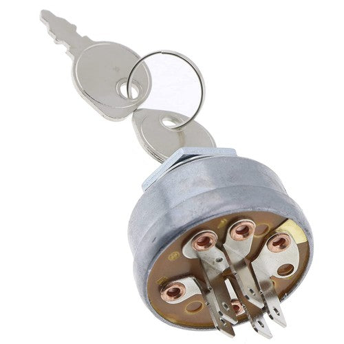 Lawn Tractor Universal Ignition Key Switch 5 Spade 3 Position 5/8" Mounting Hole