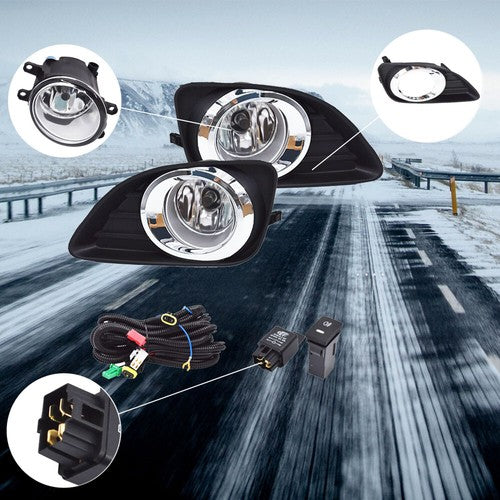 Clear Bumper Lamps Driving Fog Lights+Switch Fit For Camry 2010-2011