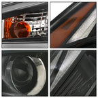 Headlights Replacement For Hyundai Elantra 2021-2022 LH+RH Clear Black Halogen
