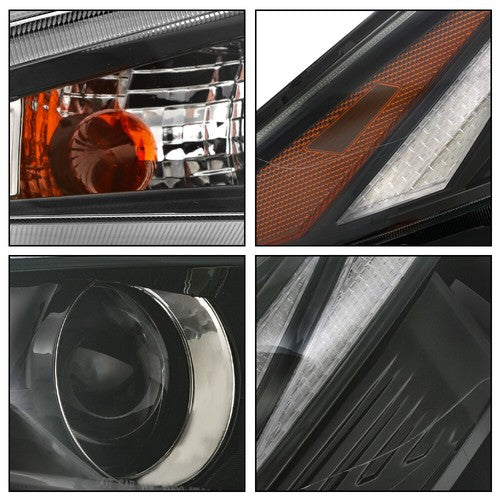 Headlights Replacement For Hyundai Elantra 2021-2022 LH+RH Clear Black Halogen