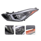 Headlights Assembly Left Right Pair w/ Bulbs for Hyundai Elantra 2014 2015 2016