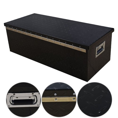30 Inch Cuboid Black Aluminum Under Storage Tool Box For Trailer Pickup Truck