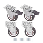 4 Piece 2 Inch Caster Wheels 360° Swivel Wheels (2 with Brake & 2 without brake)