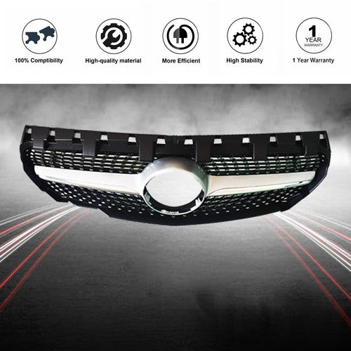 Front Bumper Grille Plastic Black Fit For 2013-2016 Mercedes Benz W117 CLA250