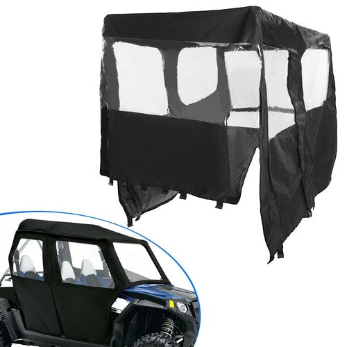 Full Cabin Cab Enclosure Soft Door for Polaris RZR-4 800 900 2010-2014 Black