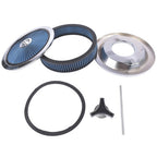 14" x 3" Air Cleaner Set Super Flow Washable Blue for Carburetor w/ 5 1/8" Neck