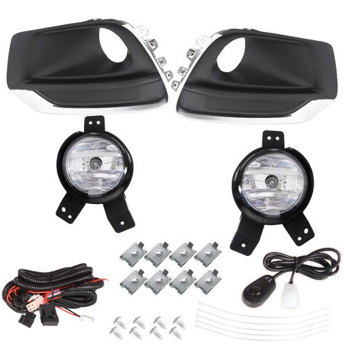 For Chevy Trax 2017-2018 Pair of Front Fog Lights Lamps w/Wiring+Switch Kits
