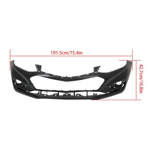 Front Bumper Cover Fit For 2016-2018 Chevy Cruze w/o Park Assist Black
