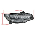Headlight Headlamp Chrome Housing For Honda Civic 2016-2019 Passenger Right Side