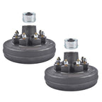 2 Pack 12"x2" Trailer Brake Hub Drum Kit 8 on 6.5" Bolt Pattern for 7000lbs Axle