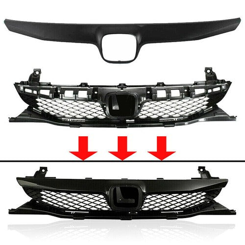 Yellow Lens Fog Lights Kit Front Bumper Grille for 09-11 for Honda Civic 4Dr