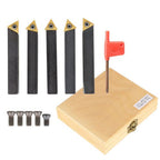 5-piece 1/2 " New lathe indexable carbide insert + turning tool bit holder kit