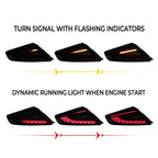 Pair Rear LED Dynamic Tail Lights Clear Lens Red Bar For 2022-2025  Subaru WRX