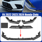 Front Bumper Spoiler Lip Splitter Carbon Fiber for 2022-2024 for Honda Civic