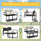 Folding Steel Frame Flip Rear Back Seat for EZGO Marathon Pre 1994 Golf Cart