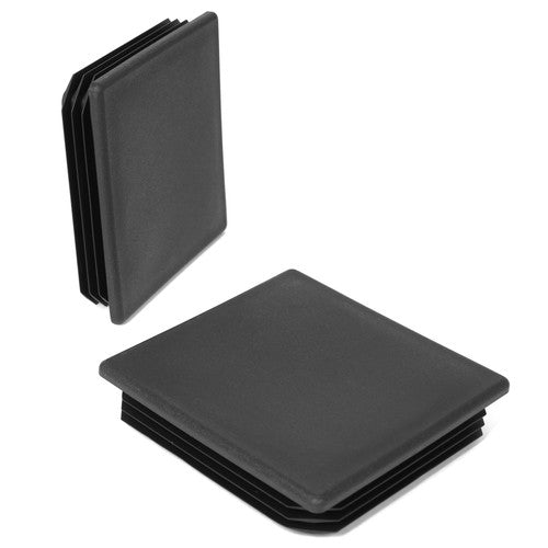 Pair 4 Inch Black Square Rubber Bumper Plug End Cap Cover for RV Camper Trailer