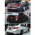 For 2014-2017 Infiniti Q50 Glossy Black Rear Bumper Diffuser W/ LED Brake Light