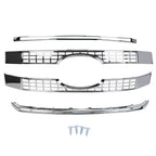 For 17 19 Ford F250 F350 F450 Super Duty Chrome Grille Full Overlay Cover Trim