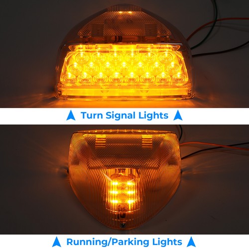 Pair 31 LED For Peterbilt 379 359 Turn Signal Light Amber Clear Lens
