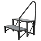 2 Step Ladder RV Step 660 Lbs with Handrail for Trailer Travel Camper Home Stairs
