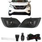 Right+Left Clear Lens Fog Lights Assembly w/Halogen Bulbs For 15- Nissan Murano