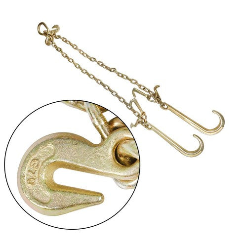 FIT For G70 5/16" V-Chain Bridle w/ 15" Large J Hooks,J-Hook w/ Grab Hooks 3' US