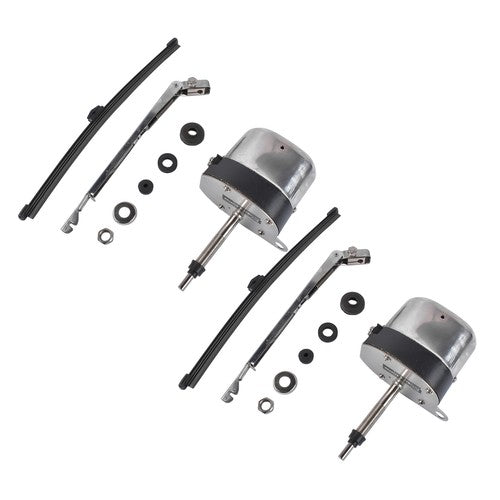 Stainless Windshield Wiper Motor Kit Street Hot Rod Universal Boat For Chevy 12V