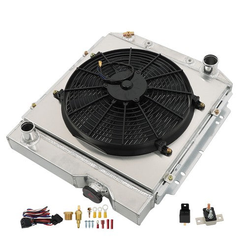 For 1960-1965 Ford Falcon Ranchero V8 3 Row Radiator+Shroud+Electric Fan+Relay