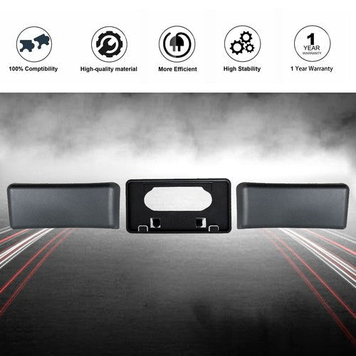 For 2009-2014 Ford F-150 License Plate Frame Bracket & Bumper Guards Pads Front