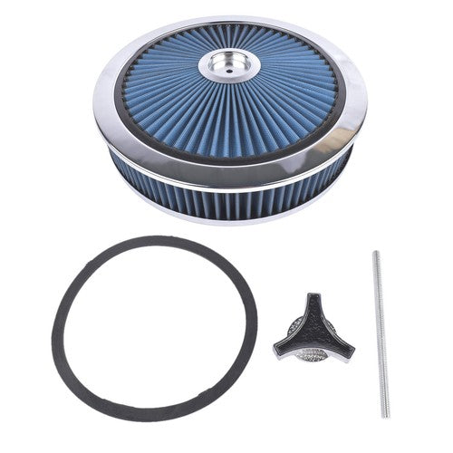 14" x 3" Air Cleaner Set Super Flow Washable Blue for Carburetor w/ 5 1/8" Neck