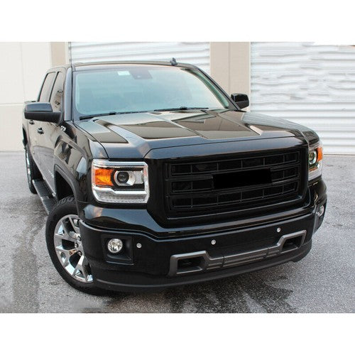 23254463 Front Bumper Grille Gloss Black for GMC Sierra 1500 2014 2015 SLT Style