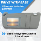 Gray Car Sun Visor Pair Left Right Side for Toyota Camry 2007-2011