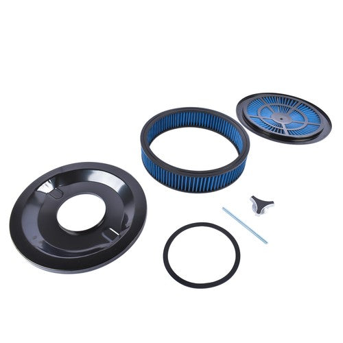 14" x 3" Blue Air Cleaner Set Super Flow Washable Blue Extraflow for Chevy Ford