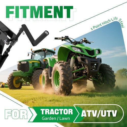 1 Point Hitch Implement Lift Adjustable For ATV UTV Lawn Tractor w/ 2" Receiver