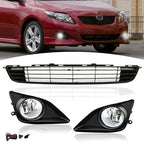 Front Bumper Black Grille Fog Lights Chrome for 2009 2010 for Toyota Corolla