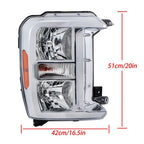 For Ford F250 F350 SuperDuty 2023-2024 Headlight RH Front Replacement Clear Lens