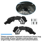 Aluminum Front Inner Fender Liners for 2007-2018 Jeep Wrangler JK JKU