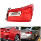 Outer Tail Light Passenger RHSide For 2016-2021 Chevy Malibu Halogen Red Lens