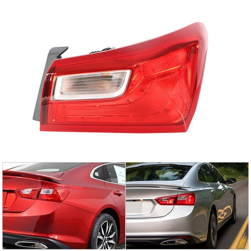 Outer Tail Light Passenger RHSide For 2016-2021 Chevy Malibu Halogen Red Lens