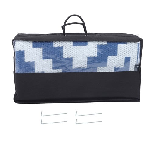 Waterproof Plastic Foldable Rug 8x10FT Outdoor Carpet Navy Blue White