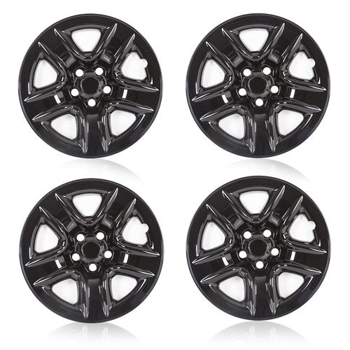Black Wheel Skins Hub Caps Full Rim Covers For Toyota RAV4 2006-2012 4 Pack 17 Inch