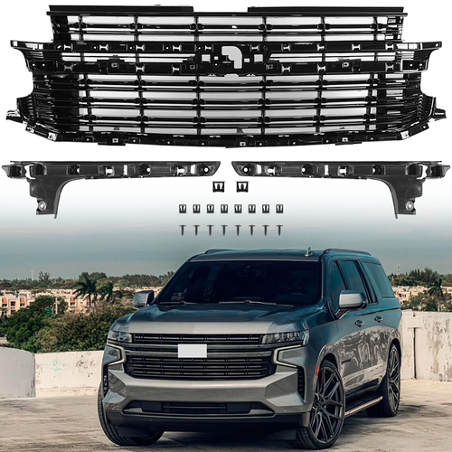 84634392 Black Front Bumper Grille for 2021-2024 Chevrolet Tahoe Suburban LT