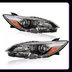 For 2015-2017 Toyota Camry LE SE Left+Right Halogen Headlamp Black Headlight Set