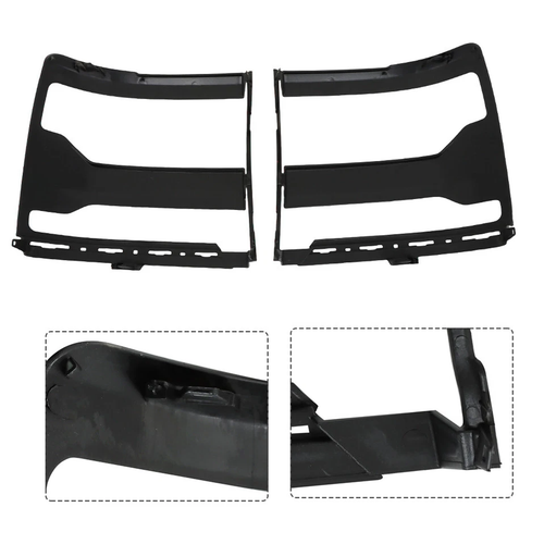 Headlight Trim Bezel Cover for Chevy Silverado 1500 2016-2018 Black Pair
