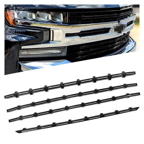 Black Grille Insert Trim Grill Overlay for 2019-2021 Chevy Silverado 1500 LT RST