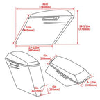 5 Stretched Extended Hard Saddle Bags For Harley Touring 14-24 Road King Glide